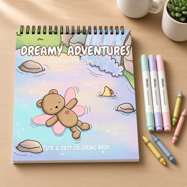 Dreamy Adventures Colouring Book | Laurascozylife