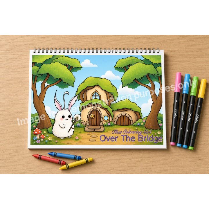 Over The Bridge Colouring Book | That Colouring Girl
