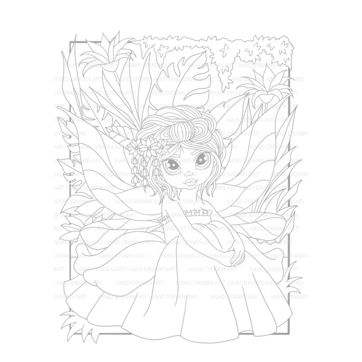 Enchanted Digital Colouring Book | Grey Lines