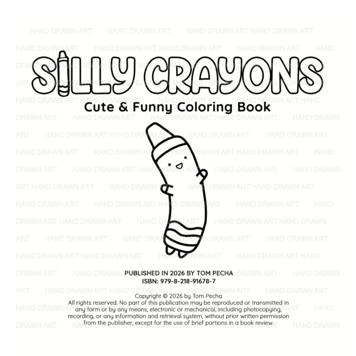Silly Crayons Cute Funny Coloring Book by Tom Pecha | Hand Drawn Art