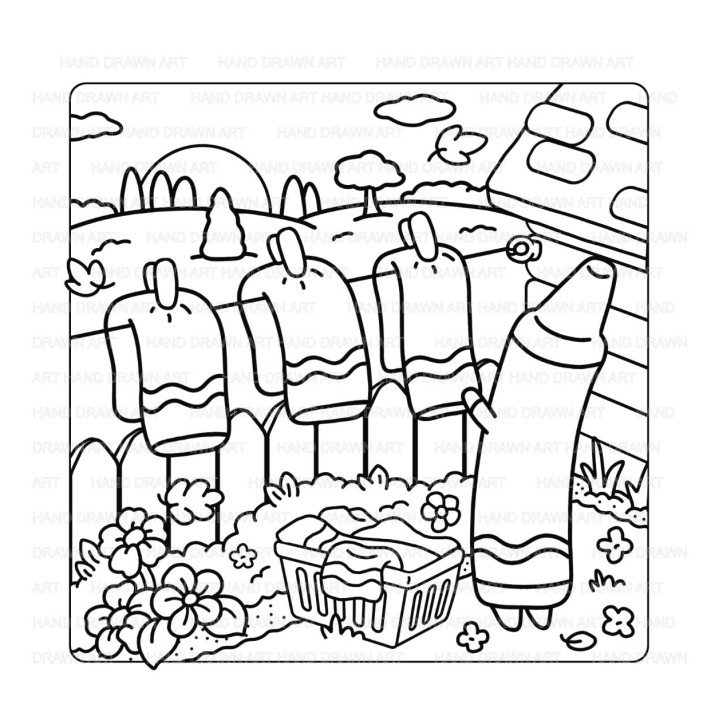 Silly Crayons Cute Funny Coloring Book by Tom Pecha | Hand Drawn Art