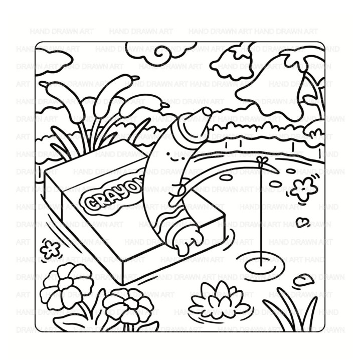 Silly Crayons Cute Funny Coloring Book by Tom Pecha | Hand Drawn Art